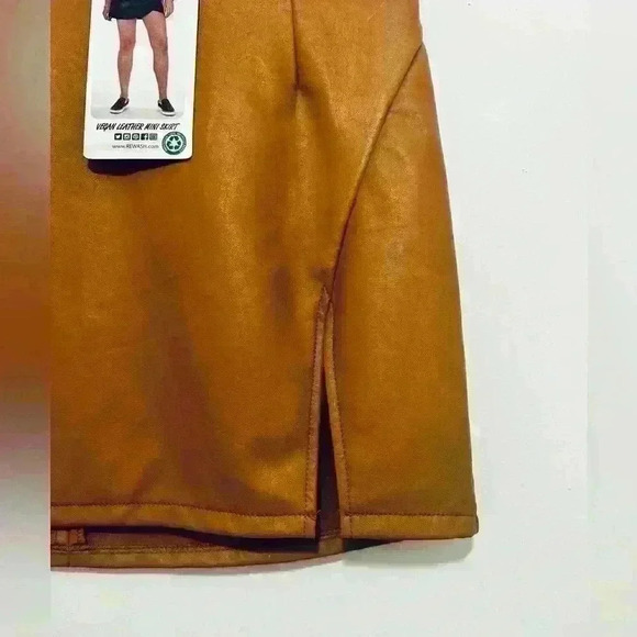 Rewash | NWT Vegan Leather Mini Skirt, Women’s Size Medium, Carmel Brown - Picture 4 of 8
